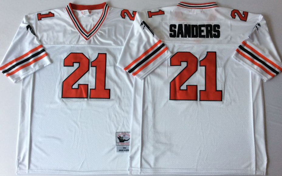 NCAA Men Atlanta Falcons White #21 SANDERS->ncaa teams->NCAA Jersey